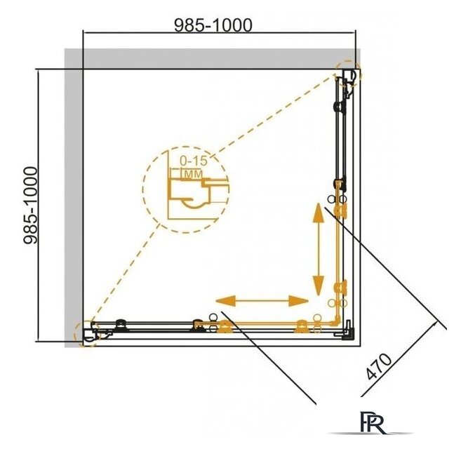 Душевой уголок Cezares Giubileo-A-2-100-Scorrevole-C-Br - Изображение №4 — Интернет-магазин ПроЗаказ