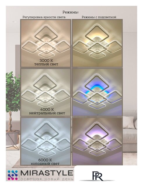 Припотолочная люстра Mirastyle SL-40532/4+1 MLR - Изображение №6 — Интернет-магазин ПроЗаказ