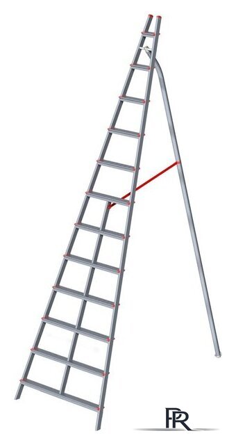 Лестница-стремянка Новая высота NV 319 алюминиевая садовая 12 ступеней - Изображение №1 — Интернет-магазин ПроЗаказ