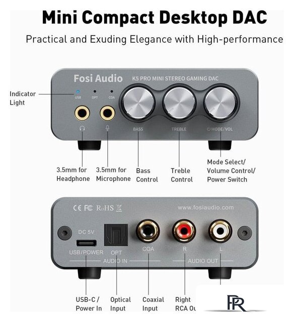 Настольный усилитель Fosi Audio K5 Pro - Изображение №2 — Интернет-магазин ПроЗаказ