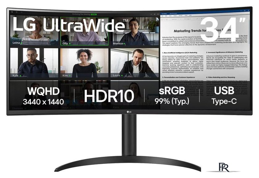 Монитор LG UltraWide 34WR55QK-B - Изображение №1 — Интернет-магазин ПроЗаказ