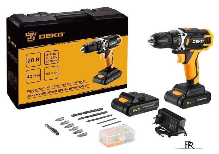 Дрель-шуруповерт Deko Banger 20V ONE + Set 63 083-1043 (с 2-мя АКБ, кейс) - Изображение №1 — Интернет-магазин ПроЗаказ