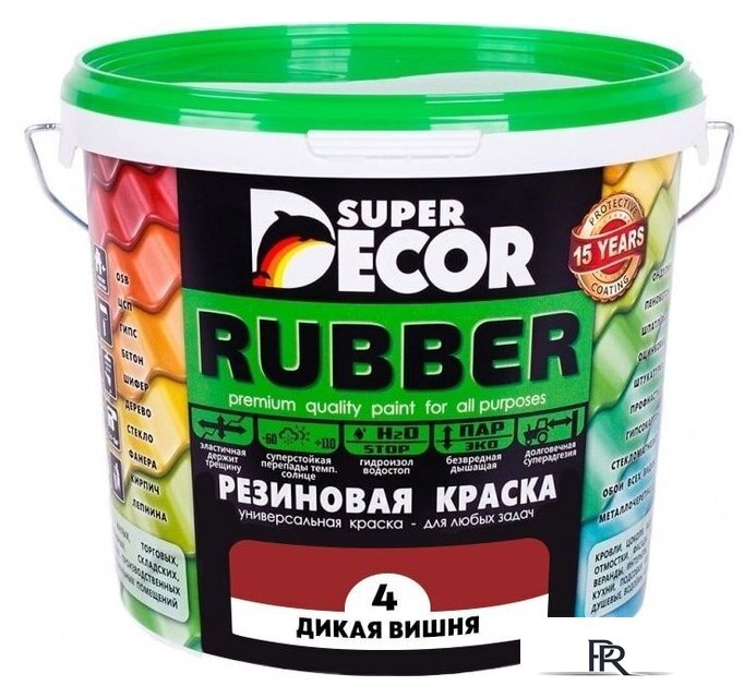 Краска Super Decor Rubber 6 кг (№04 дикая вишня) - Изображение №1 — Интернет-магазин ПроЗаказ