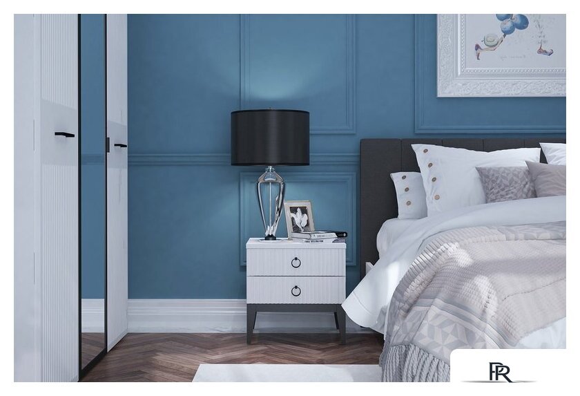 Тумба Ангстрем Хилтон спальня ХТ-302.03 (Д) исп.3 (Д1, белый премиум) - Изображение №2 — Интернет-магазин ПроЗаказ