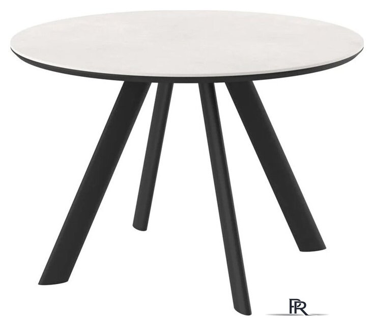 Кухонный стол Мамадома Rondy-116 d116 (krater perla premium cer/черный) - Изображение №1 — Интернет-магазин ПроЗаказ