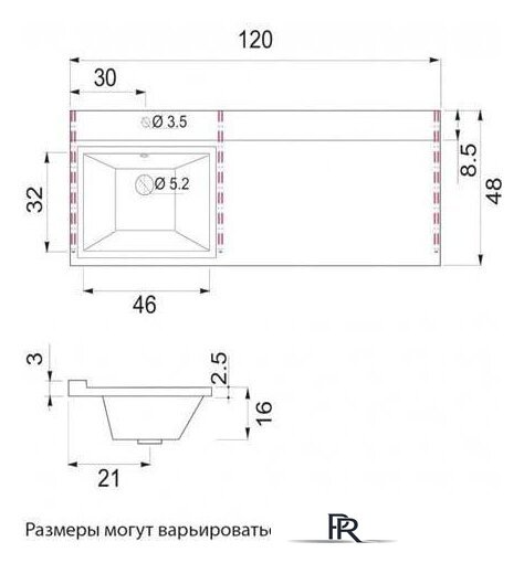 Умывальник Misty Гавана 120 D L - Изображение №6 — Интернет-магазин ПроЗаказ