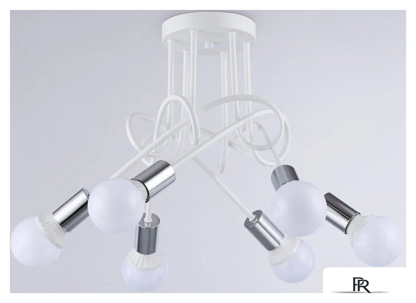 Люстра средней высоты Ambrella light Traditional TR80417/5 WH/CH (белый/хром ) - Изображение №1 — Интернет-магазин ПроЗаказ