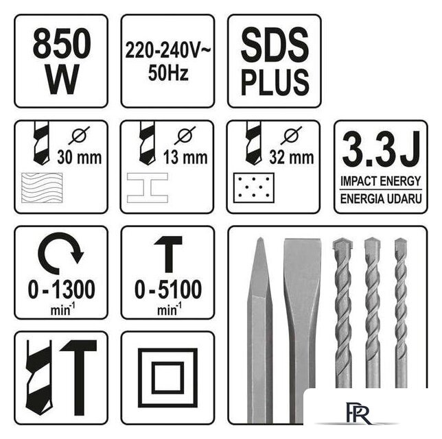Перфоратор Yato YT-82122 - Изображение №8 — Интернет-магазин ПроЗаказ