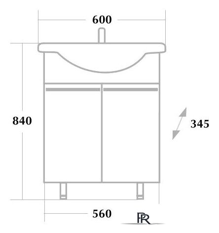  Onika Тумба под умывальник Селигер 60.10 (белый) [106006] - Изображение №3 — Интернет-магазин ПроЗаказ