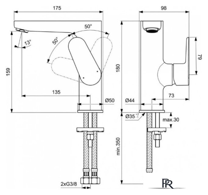 Смеситель Ideal Standard Cerafine BC555XG - Изображение №2 — Интернет-магазин ПроЗаказ
