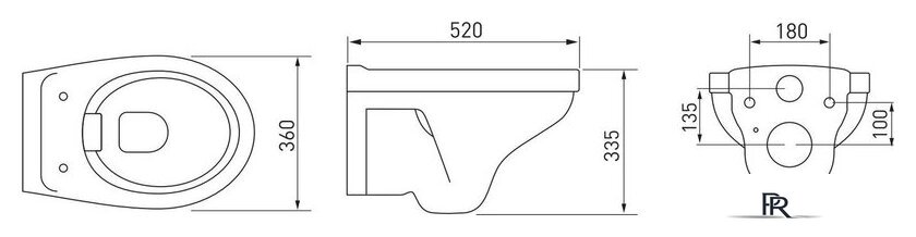 Унитаз подвесной Berges Wasserhaus Albit S Rimless 082107 (без сиденья) - Изображение №4 — Интернет-магазин ПроЗаказ