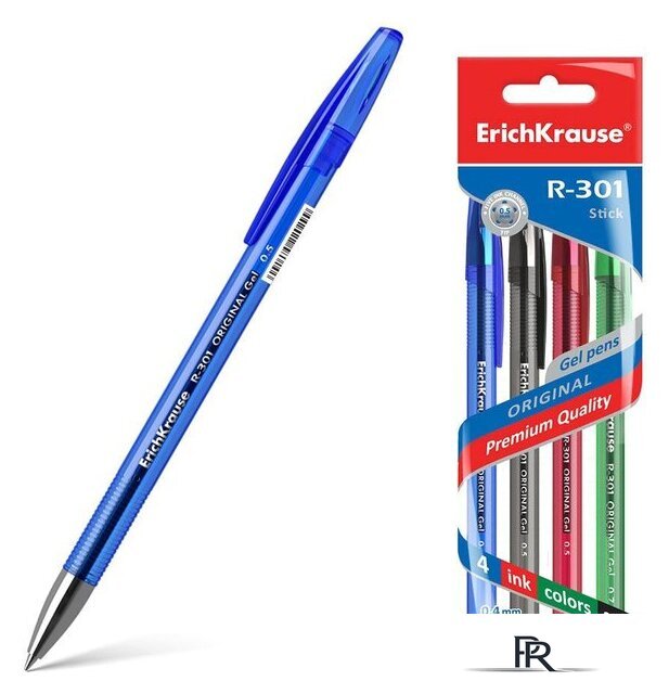 Набор гелевых ручек Erich Krause R-301 Original Gel Stick ассорти 45157 (4 шт) - Изображение №1 — Интернет-магазин ПроЗаказ