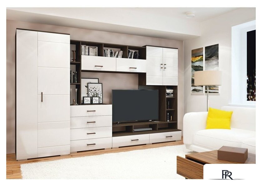 Стенка Горизонт Коста (МДФ венге-белый глянец) - Изображение №2 — Интернет-магазин ПроЗаказ