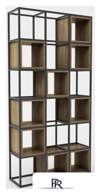 Стеллаж Hype Mebel Грос 105x175 (черный/дуб галифакс олово) - Изображение №1 — Интернет-магазин ПроЗаказ