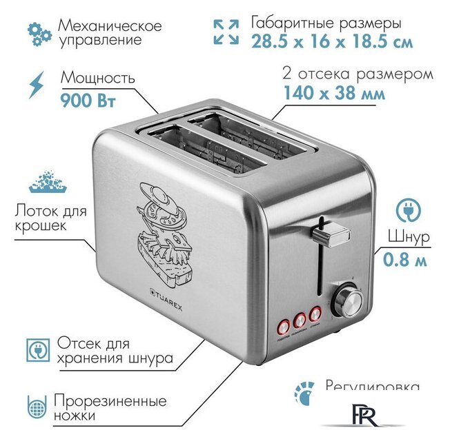Тостер Tuarex TK-6001 - Изображение №6 — Интернет-магазин ПроЗаказ