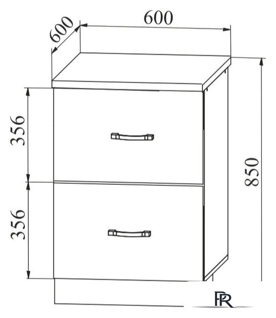 Шкаф напольный ДСВ Тренто СК2 600 (серый/белый) - Изображение №2 — Интернет-магазин ПроЗаказ