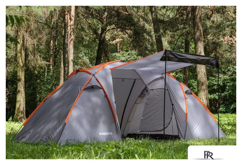 Кемпинговая палатка Sundays ZC-TT020-4P (2+2) (темно-серый/желтый) - Изображение №8 — Интернет-магазин ПроЗаказ