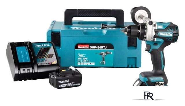 Ударная дрель-шуруповерт Makita DHP486RTJ (с 2-мя АКБ 5 Ач, кейс) - Изображение №1 — Интернет-магазин ПроЗаказ