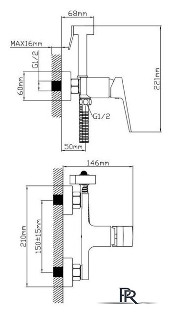 Смеситель с лейкой для биде AV Engineering AVNEO2-A170-120 - Изображение №2 — Интернет-магазин ПроЗаказ