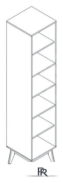 Шкаф-пенал Мебельград Калгари 45x45x220 (дуб натуральный светлый/белый матовый) - Изображение №4 — Интернет-магазин ПроЗаказ
