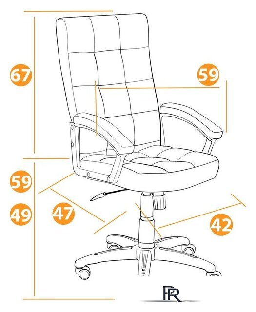 Офисное кресло TetChair Trendy (флок/ткань, серый) - Изображение №12 — Интернет-магазин ПроЗаказ