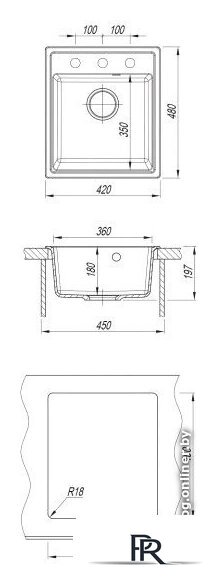 Кухонная мойка Dr. Gans Smart Оливия 42 25.140.B0580.409 (графит) - Изображение №2 — Интернет-магазин ПроЗаказ