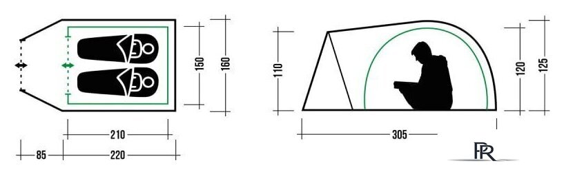 Кемпинговая палатка Trek Planet Bergamo 2 (зеленый) - Изображение №11 — Интернет-магазин ПроЗаказ