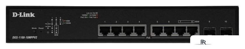 Управляемый коммутатор 2-го уровня D-Link DGS-1100-10MPPV2/A - Изображение №1 — Интернет-магазин ПроЗаказ