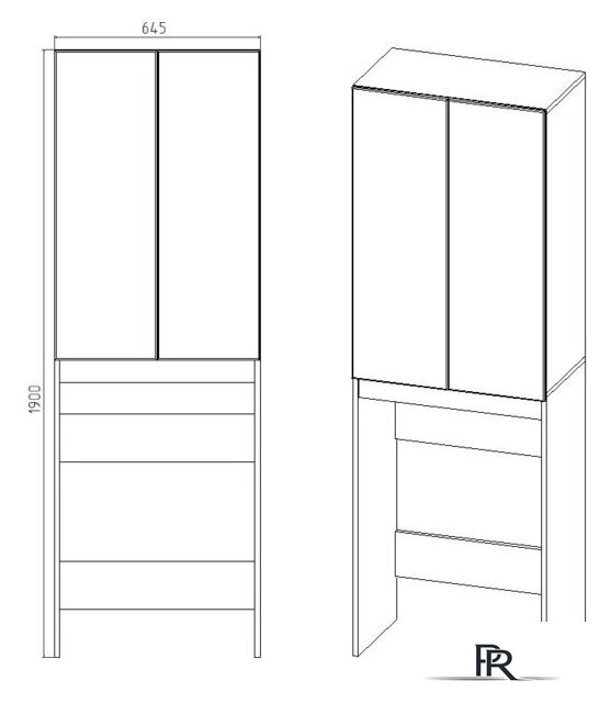  Viant Шкаф Бостон VBOS645G-SHSM - Изображение №3 — Интернет-магазин ПроЗаказ
