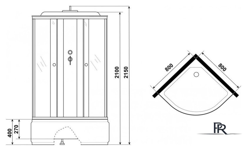 Душевая кабина Niagara Eco E80/40/TN 80x80x215 - Изображение №12 — Интернет-магазин ПроЗаказ