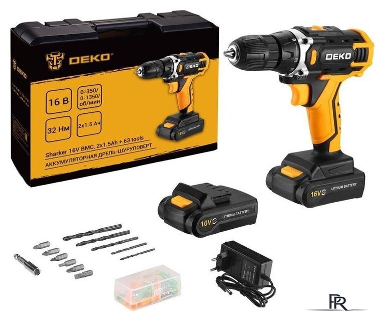 Дрель-шуруповерт Deko Sharker 16V Set 63 083-1041 (с 2-мя АКБ, кейс) - Изображение №2 — Интернет-магазин ПроЗаказ