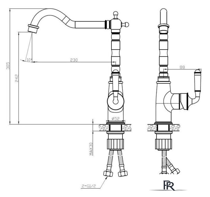 Смеситель Esko Florence FR 03 B - Изображение №4 — Интернет-магазин ПроЗаказ