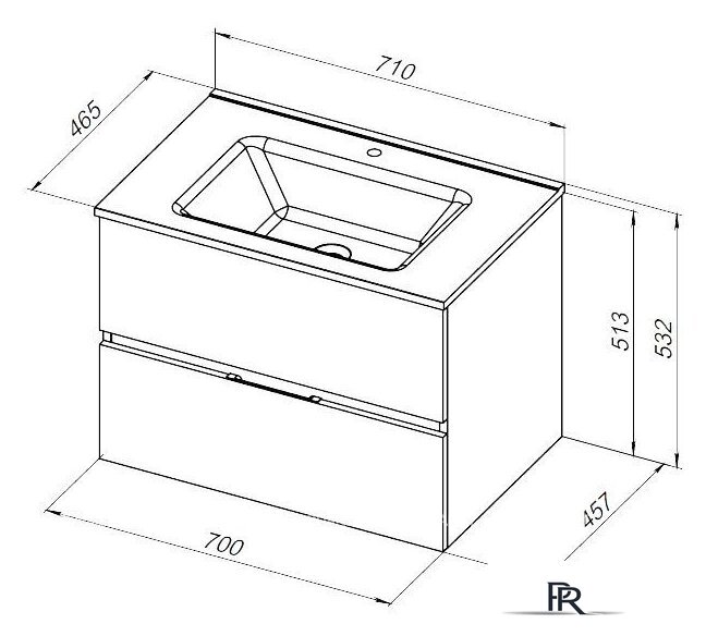  Aquanet Тумба под умывальник Алвита 70 303909 - Изображение №9 — Интернет-магазин ПроЗаказ