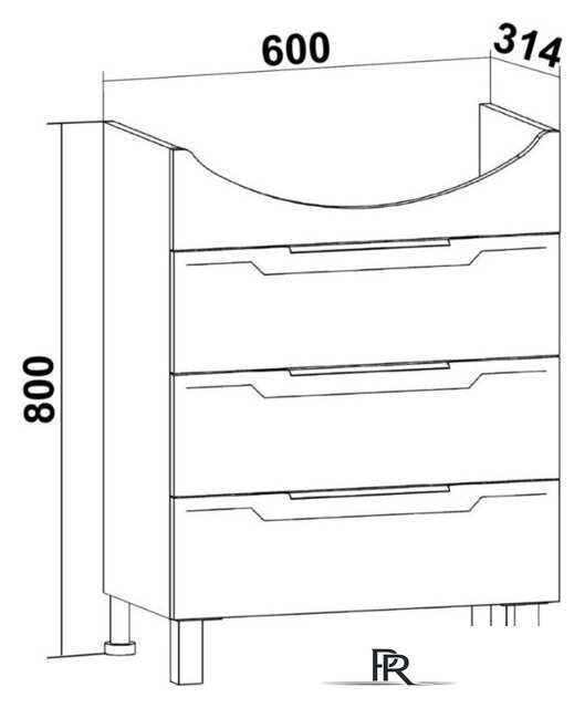 Runo Тумба с умывальником Верона 65 + Элеганс 65 (напольная) - Изображение №10 — Интернет-магазин ПроЗаказ