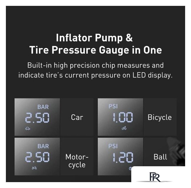 Автомобильный компрессор Baseus Super Mini Inflator Pump CRCQ000001 - Изображение №5 — Интернет-магазин ПроЗаказ