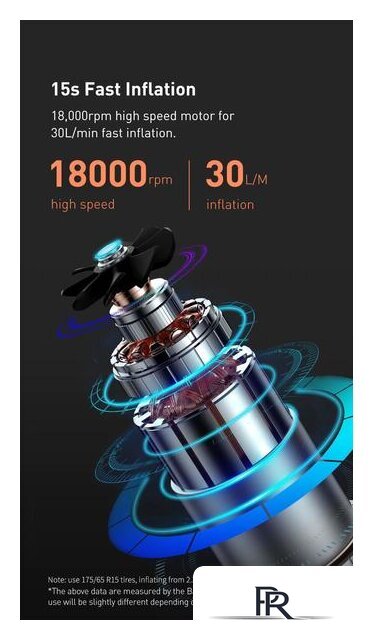 Автомобильный компрессор Baseus Super Mini Inflator Pump CRCQ000001 - Изображение №8 — Интернет-магазин ПроЗаказ