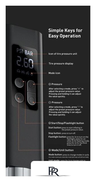 Автомобильный компрессор Baseus Super Mini Inflator Pump CRCQ000001 - Изображение №10 — Интернет-магазин ПроЗаказ
