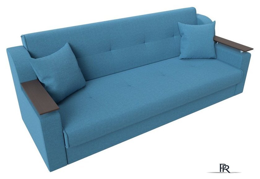 Диван Лига диванов Сенатор 121574 (рогожка Амур, голубой) - Изображение №5 — Интернет-магазин ПроЗаказ