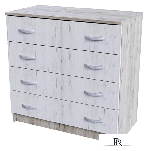 Комод Стендмебель Бася КМ-554-М (дуб крафт белый/дуб крафт серый) - Изображение №1 — Интернет-магазин ПроЗаказ