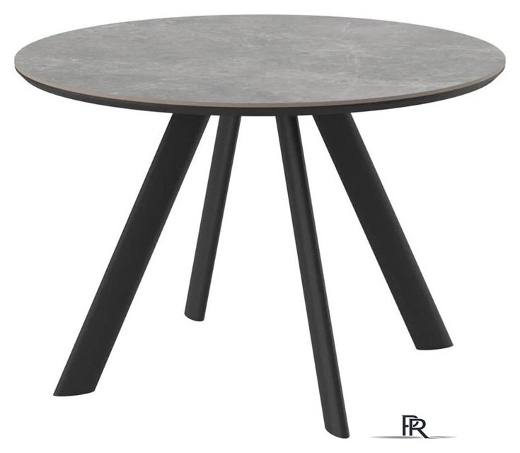 Кухонный стол Мамадома Rondy-116 d116 (dolmen grey premium cer/черный) - Изображение №1 — Интернет-магазин ПроЗаказ