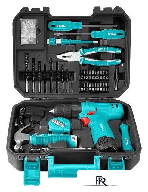 Дрель-шуруповерт Total THKTHP10892 (с 1-м АКБ, кейс, набор оснастки) - Изображение №1 — Интернет-магазин ПроЗаказ