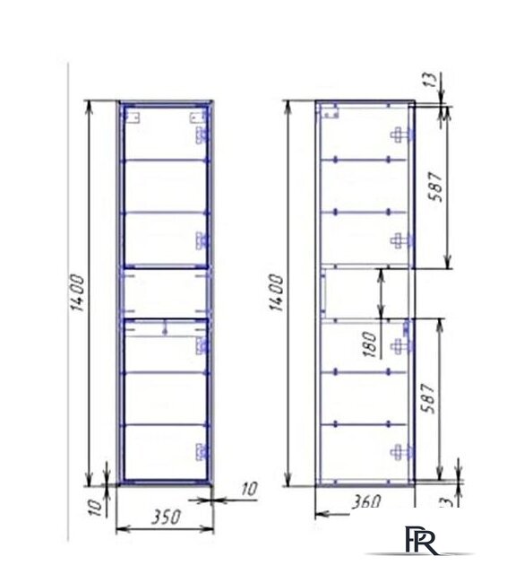 Cersanit Шкаф-полупенал Louna SP-SL-LOU/Wh - Изображение №3 — Интернет-магазин ПроЗаказ