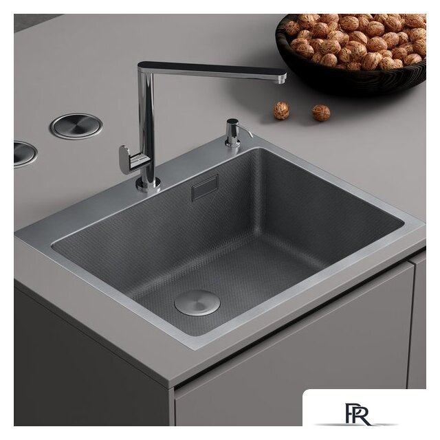 Кухонная мойка Roxen Snake 560220-60-S сатин/текстурная поверхность (с коландером и дозатором) - Изображение №2 — Интернет-магазин ПроЗаказ