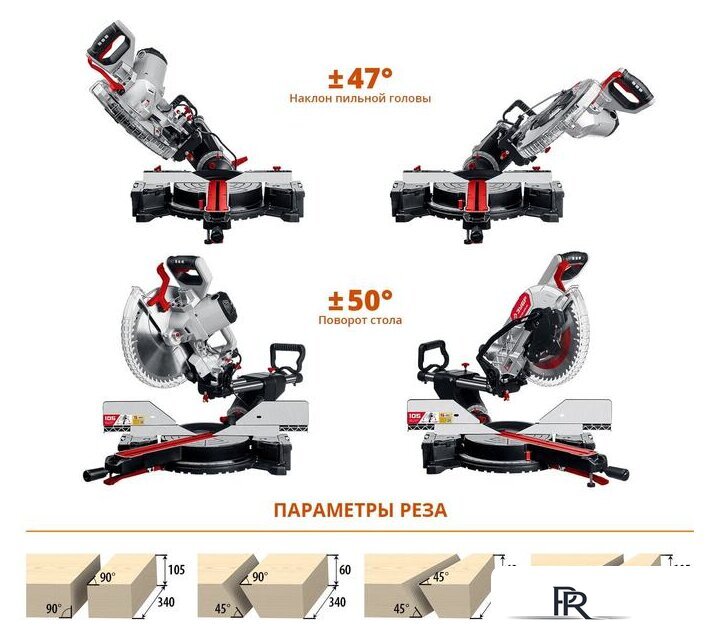 Торцовочная пила Зубр ЗПТ-305-1800 ПЛ - Изображение №3 — Интернет-магазин ПроЗаказ