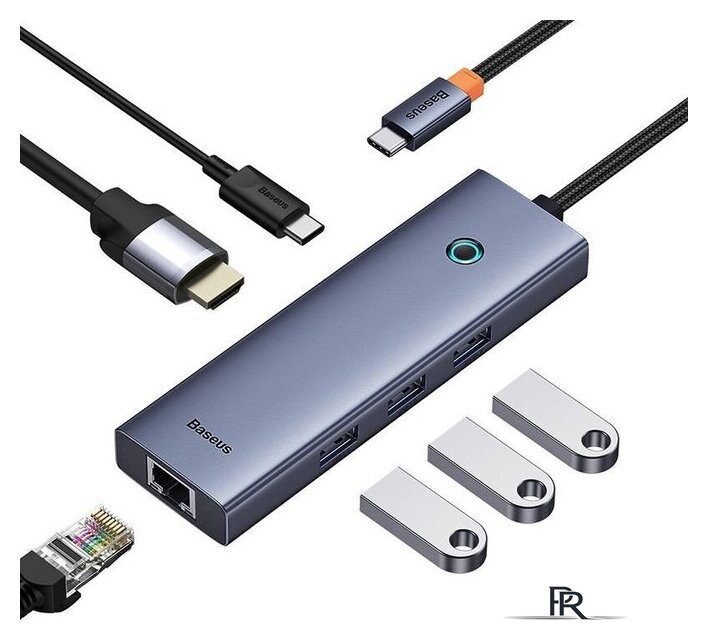 Док-станция Baseus Flite Series 6-Port Hub Docking Station B00052807813-00 - Изображение №2 — Интернет-магазин ПроЗаказ