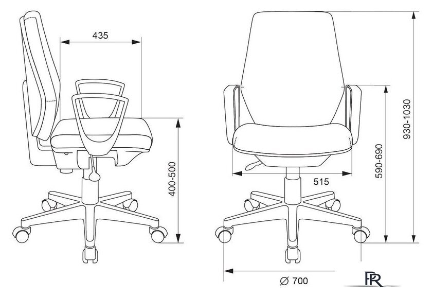 Офисное кресло Бюрократ CH-545 38-415 (синий) - Изображение №5 — Интернет-магазин ПроЗаказ