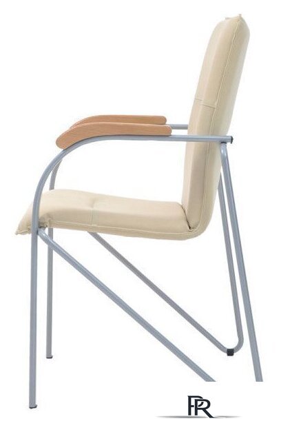 Офисный стул Helmi Самба HL-F03 344614 (металл алюминий/экокожа/бежевый/бук BOX2) - Изображение №2 — Интернет-магазин ПроЗаказ