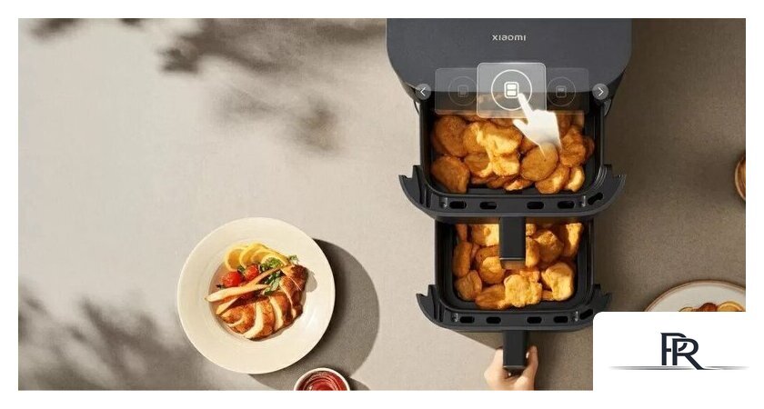 Аэрогриль (аэрофритюрница) Xiaomi Smart Double Stack Air Fryer 12L MAF-DS1201 (евровилка, черный) - Изображение №3 — Интернет-магазин ПроЗаказ