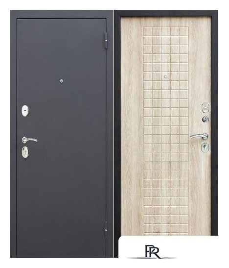 Металлическая дверь ЮрСталь Гарда 205x96 8мм (черный муар/белый ясень, правый) - Изображение №1 — Интернет-магазин ПроЗаказ