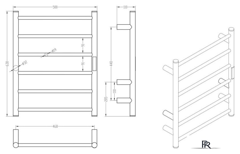 Полотенцесушитель Roxen Caspia 11070-5063B - Изображение №10 — Интернет-магазин ПроЗаказ